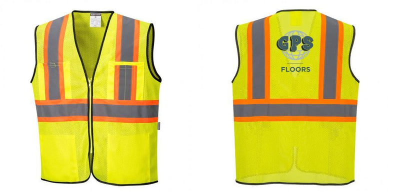 Custom Yellow Mesh Class 2 Reflective Safety Vest with Pockets