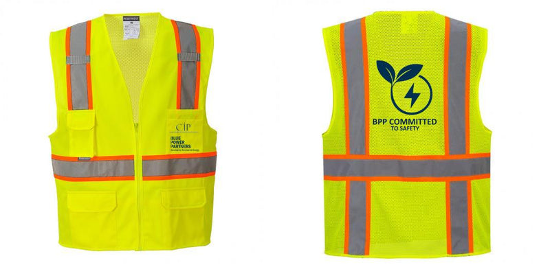Custom Yellow Class 2 Safety Vest with Cooling Mesh Back