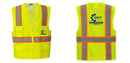 Custom Yellow Class 2 Safety Vest with Cooling Mesh Back