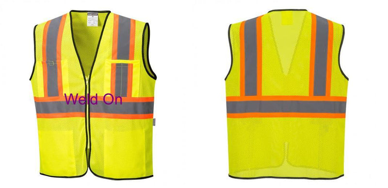 Custom Yellow Mesh Class 2 Reflective Safety Vest with Pockets