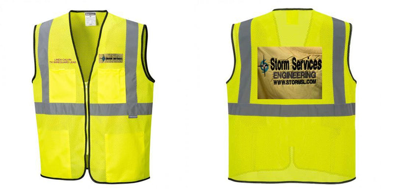 Custom Lightweight High Visibility Yellow Tampa Mesh Vest