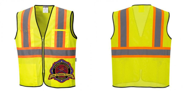 Custom Yellow Mesh Class 2 Reflective Safety Vest with Pockets