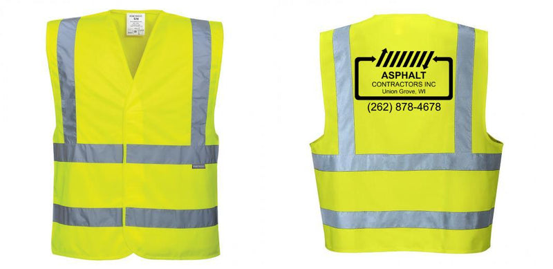 Custom Logo Reflective Yellow Safety Vest - ANSI Class 2