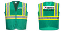 Custom Green Safety Vest Reflective High Visibility with Pockets