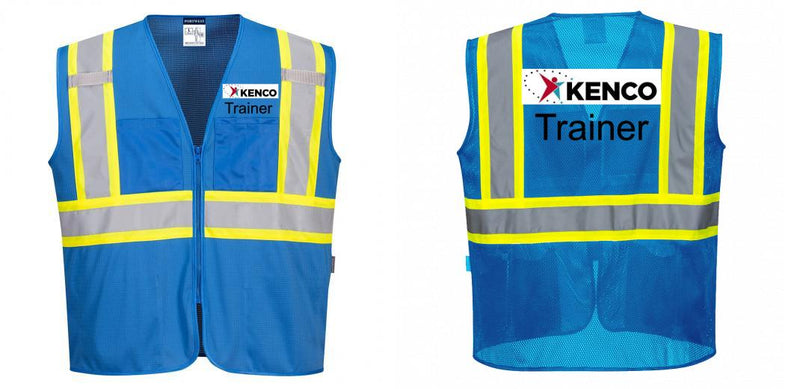 Custom Royal Blue Safety Vest Reflective High Visibility with Pockets