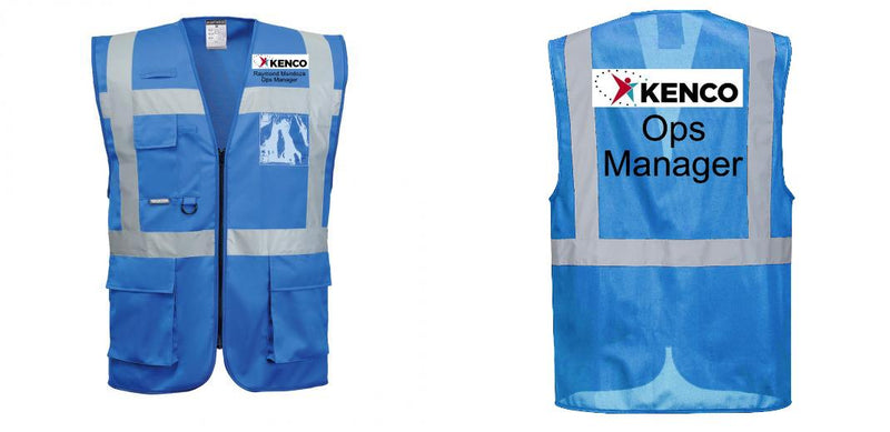 Custom ROYAL BLUE Professional Executive Style Safety Vest
