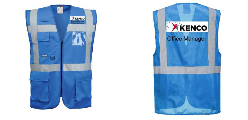 Custom ROYAL BLUE Professional Executive Style Safety Vest