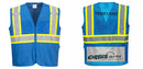 Custom Royal Blue Safety Vest Reflective High Visibility with Pockets