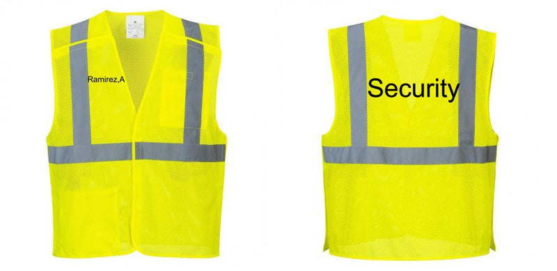 Custom Breakaway Class 2 Yellow Safety Vest Hi-Vis Reflective Breathable Mesh