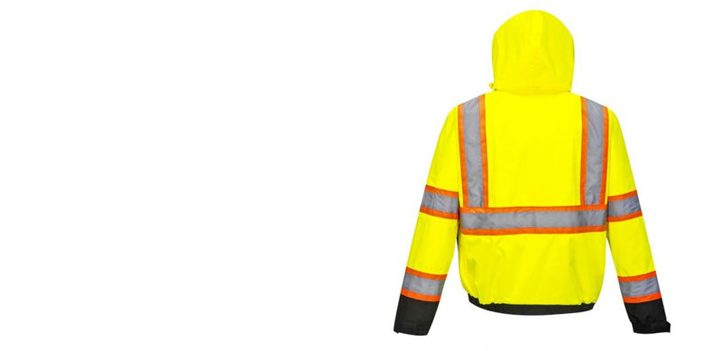 Custom Reflective Hi-Vis 2-in-1 Winter Bomber Jacket in Yellow/Black