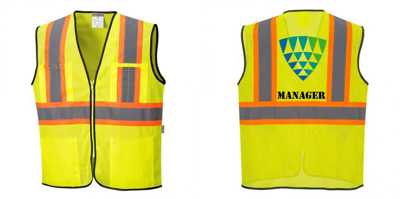 Custom Yellow Mesh Class 2 Reflective Safety Vest with Pockets