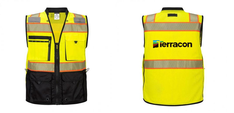 Custom Premium Two-toned Surveyor Safety Vest with Segmented Tape