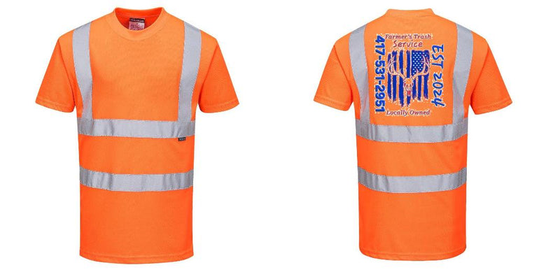 Custom ORANGE Hi-Vis Class 2 Safety Shirt