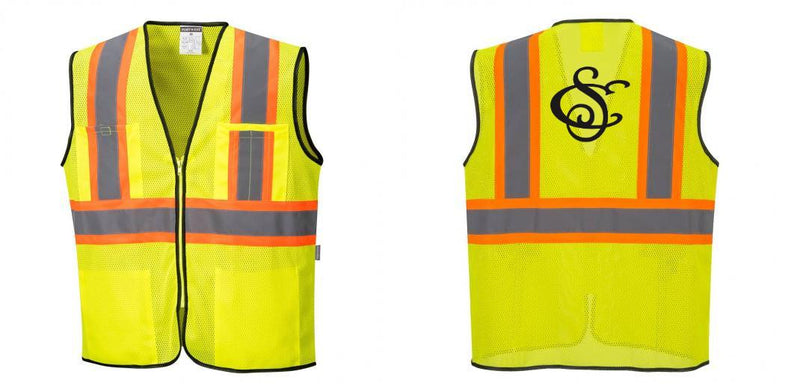 Custom Yellow Mesh Class 2 Reflective Safety Vest with Pockets