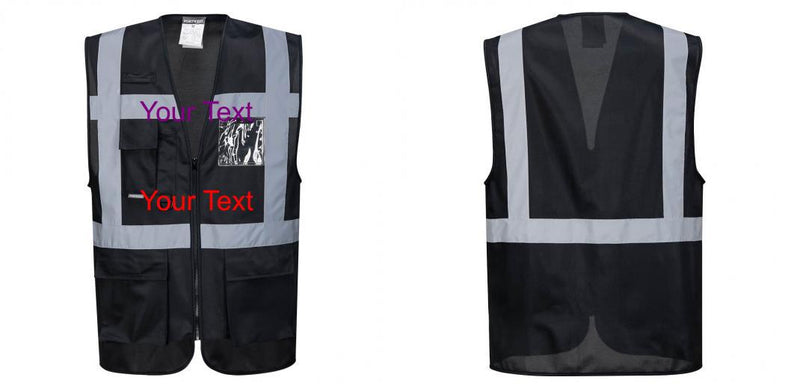 Black Professional Executive Style Safety Vest