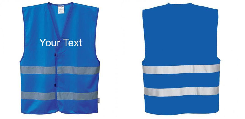 Custom ROYAL BLUE Safety Vest Reflective Hi Vis Work and Event Style Vest