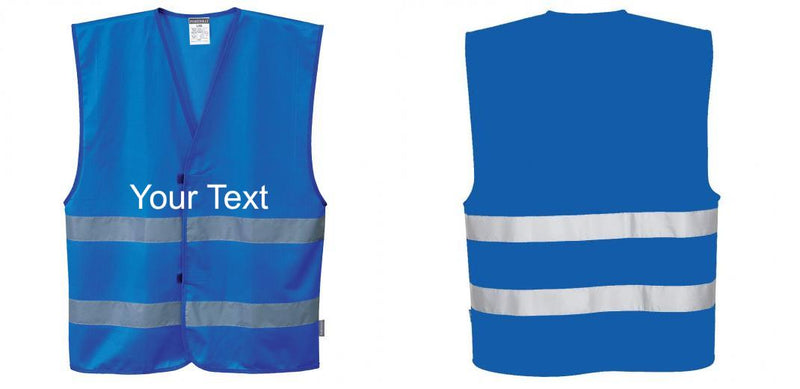 Custom ROYAL BLUE Safety Vest Reflective Hi Vis Work and Event Style Vest