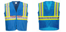 Custom Royal Blue Safety Vest Reflective High Visibility with Pockets