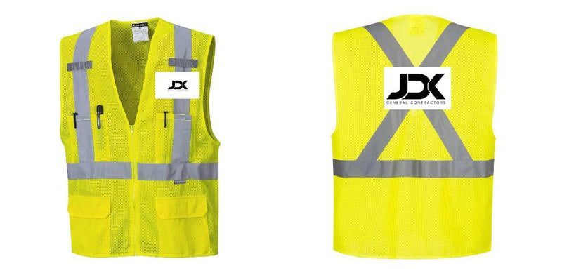 Custom Hi-Vis YELLOW Mesh X Back Executive Vest