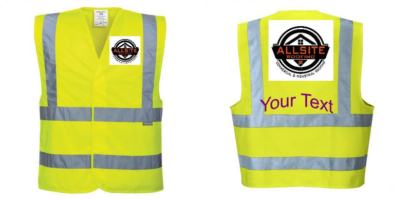Custom Logo Reflective Yellow Safety Vest - ANSI Class 2