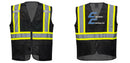 Custom Black Safety Vest Reflective High Visibility with Pockets