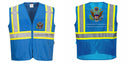 Custom Royal Blue Safety Vest Reflective High Visibility with Pockets