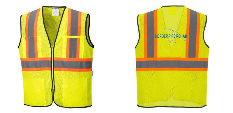 Custom Yellow Mesh Class 2 Reflective Safety Vest with Pockets