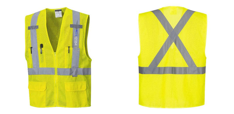 Custom Hi-Vis YELLOW Mesh X Back Executive Vest