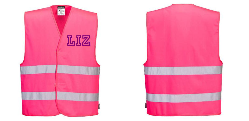 Custom PINK Safety Vest Reflective Hi-Vis Work and Event Style Vest