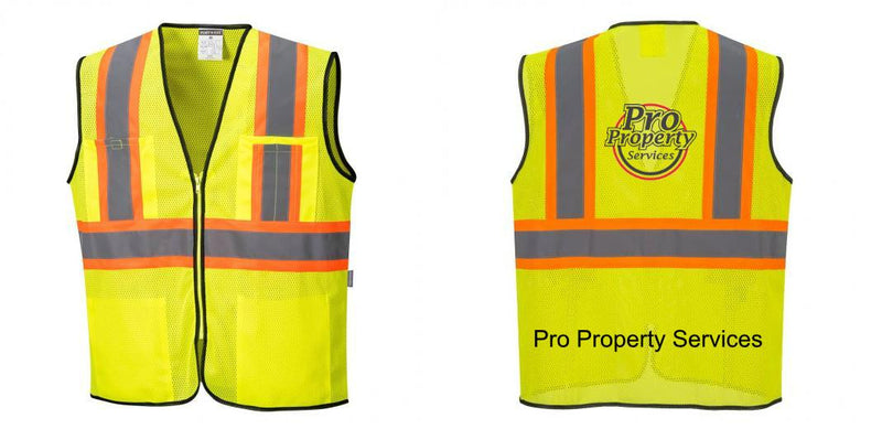 Custom Yellow Mesh Class 2 Reflective Safety Vest with Pockets