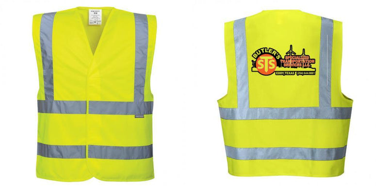 Custom Logo Reflective Yellow Safety Vest - ANSI Class 2