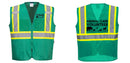 Custom Green Safety Vest Reflective High Visibility with Pockets