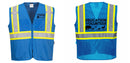 Custom Royal Blue Safety Vest Reflective High Visibility with Pockets