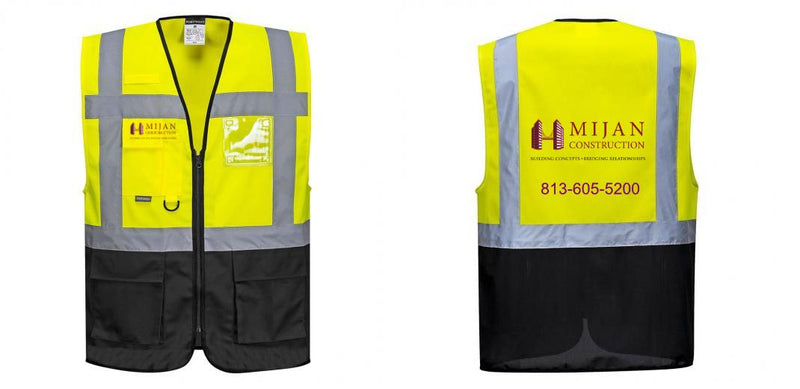 Warsaw Yellow and Black Professional Executive Style Safety Vest