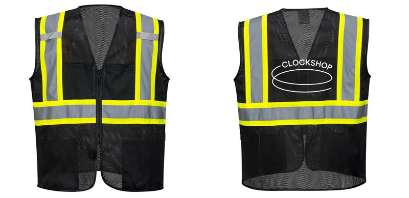 Black Safety Vest | Reflective High Visibility with Pockets