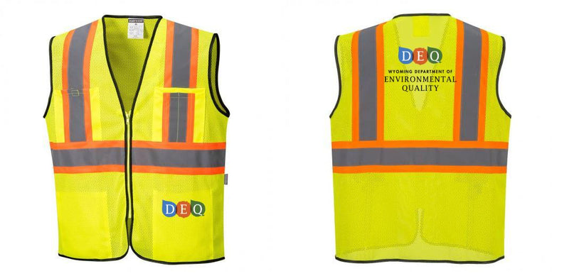 Custom Yellow Mesh Class 2 Reflective Safety Vest with Pockets