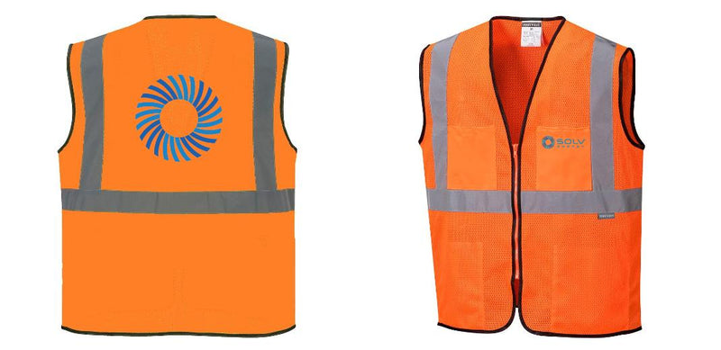 Custom Lightweight High Visibility ORANGE Tampa Mesh Vest