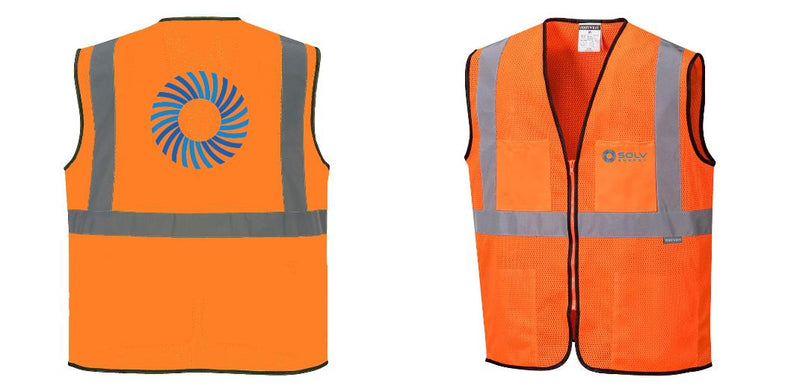Custom Lightweight High Visibility ORANGE Tampa Mesh Vest