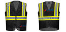 Custom Black Safety Vest Reflective High Visibility with Pockets