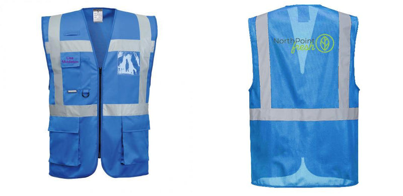 Custom ROYAL BLUE Professional Executive Style Safety Vest