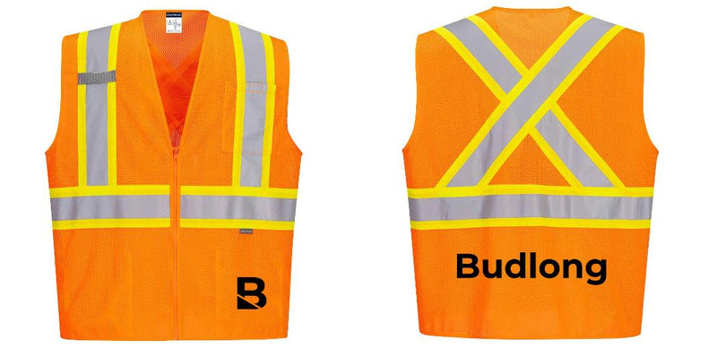 Custom X-Back ORANGE Mesh Contrast Tape Vest