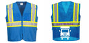 Custom Royal Blue Safety Vest Reflective High Visibility with Pockets