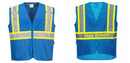 Custom Royal Blue Safety Vest Reflective High Visibility with Pockets