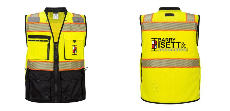 Custom Premium Two-toned Surveyor Safety Vest with Segmented Tape
