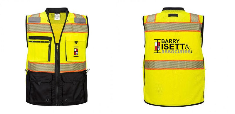 Custom Premium Two-toned Surveyor Safety Vest with Segmented Tape