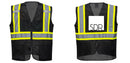 Custom Black Safety Vest Reflective High Visibility with Pockets