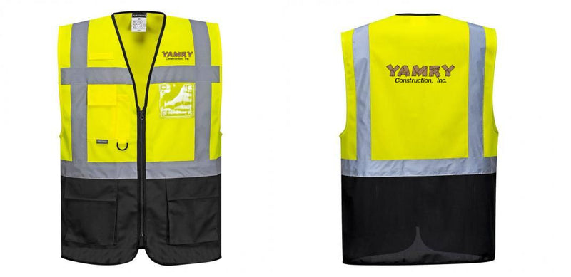 Custom Warsaw Yellow and Black Professional Style Safety Vest