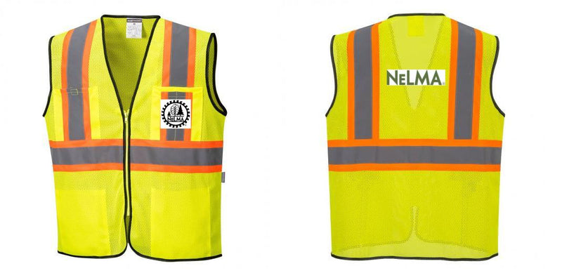 Custom Yellow Mesh Class 2 Reflective Safety Vest with Pockets