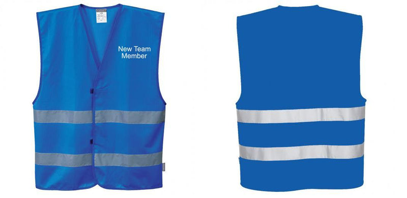 Custom ROYAL BLUE Safety Vest Reflective Hi Vis Work and Event Style Vest
