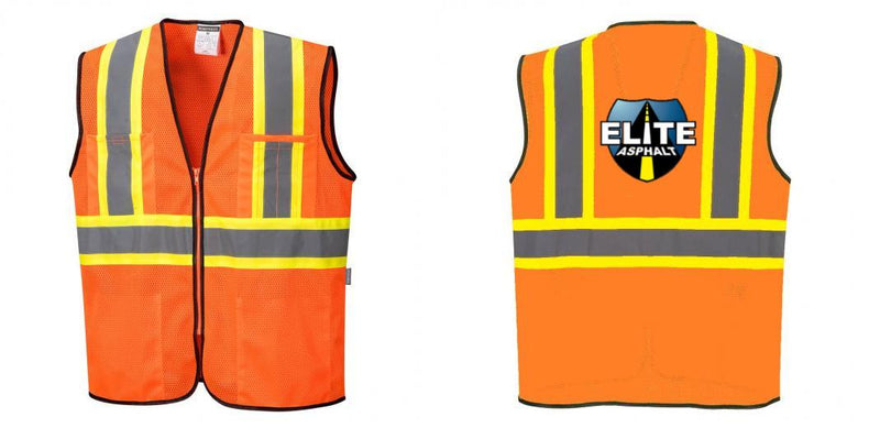 Mesh Class 2 Safety Vest with Pockets Hi Vis Reflective